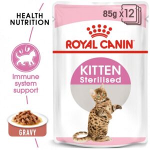 Royal Canin Feline Health Nutrition Kitten Sterilised Gravy (Wet Cat Food - Pouches)